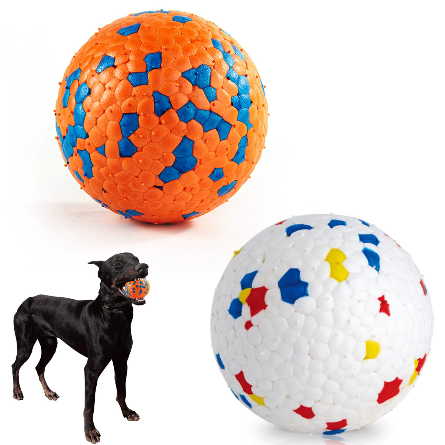 Dog Balls Toys for Aggressive Chewers,Indestructible Floating Bouncy Balls for Dogs,Lightweight Dog Chew Balls,Fetch Balls for Large&Medium Dogs