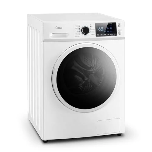 Midea 24 Inch Washer and Dryer Combo, All in One Washer and Dryer 2.7 cu.ft 26lbs, Ventless Washing Machine, Steam Care, Overnight Dry, 1400 RPM, 16 Cycles Front Load Washer, Full-Automatic,