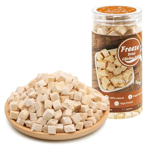 Freeze Dried Raw Cat and Dog Treats, Healthy Limited Ingredient Chicken Cube Weight Control Traing Treats for Small Dogs Cats (Chicken)