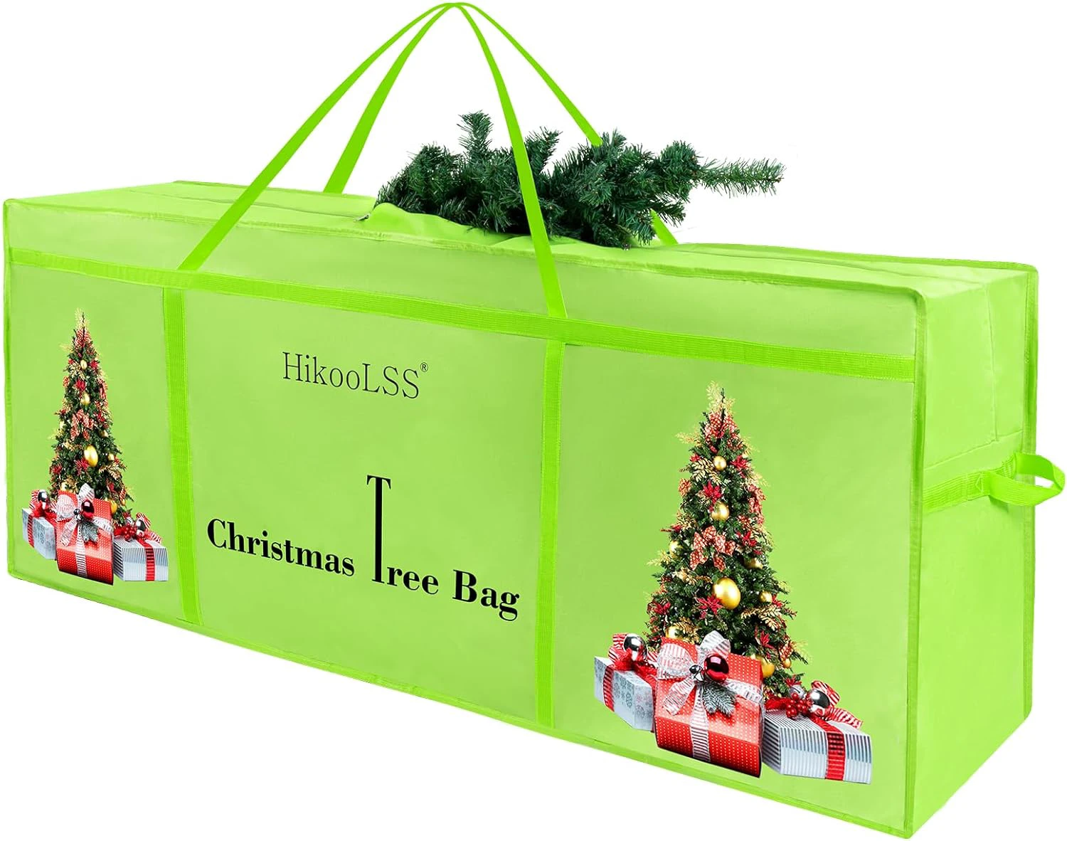 Christmas Tree Bag 12Ft,Heavy Duty 600D Oxford Cloth Dual Mesh Pocket/Reinforced Handle,Extra Large Christmas Tree Storage Bag for 10Ft-12Ft Tall Artificial Xmas Tree Green(65X23X27in) Green