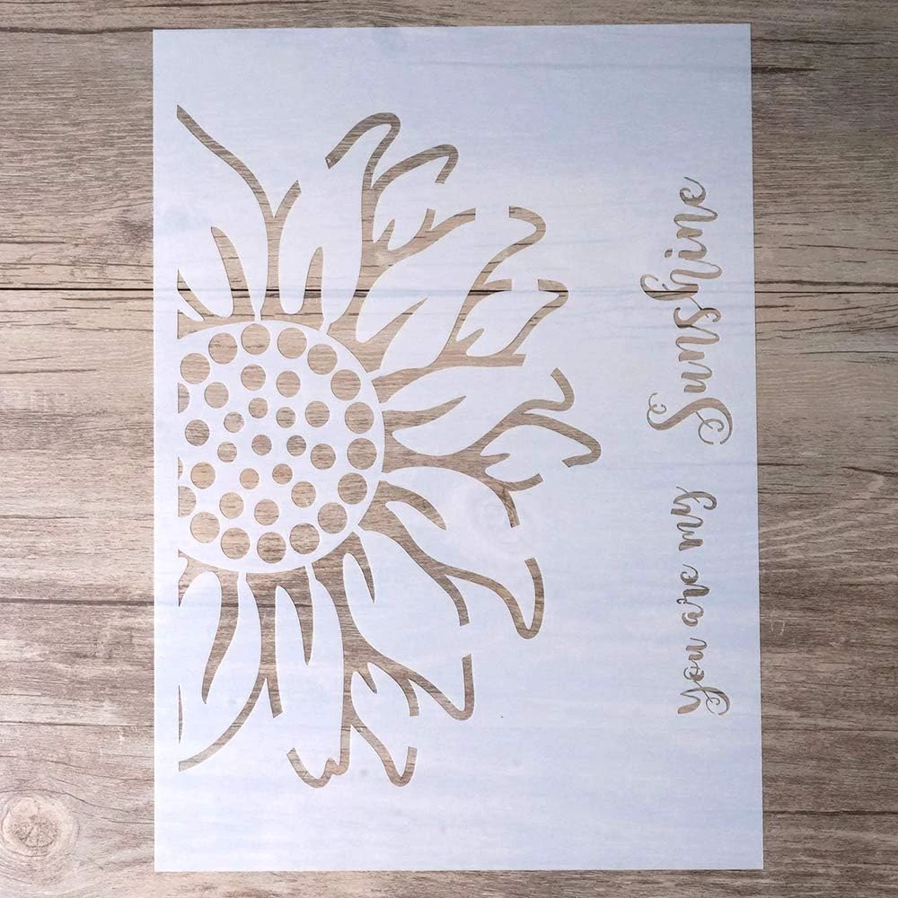 DIY Decorative Sunflower Stencil Template for Painting on Walls Furniture Crafts (A2 Size)