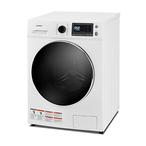 COMFEE’ 24" Washer and Dryer Combo 2.7 cu.ft 26lbs Washing Machine Steam Care, Overnight Dry, No Shaking Front Load Full-Automatic Machine, Dorm White