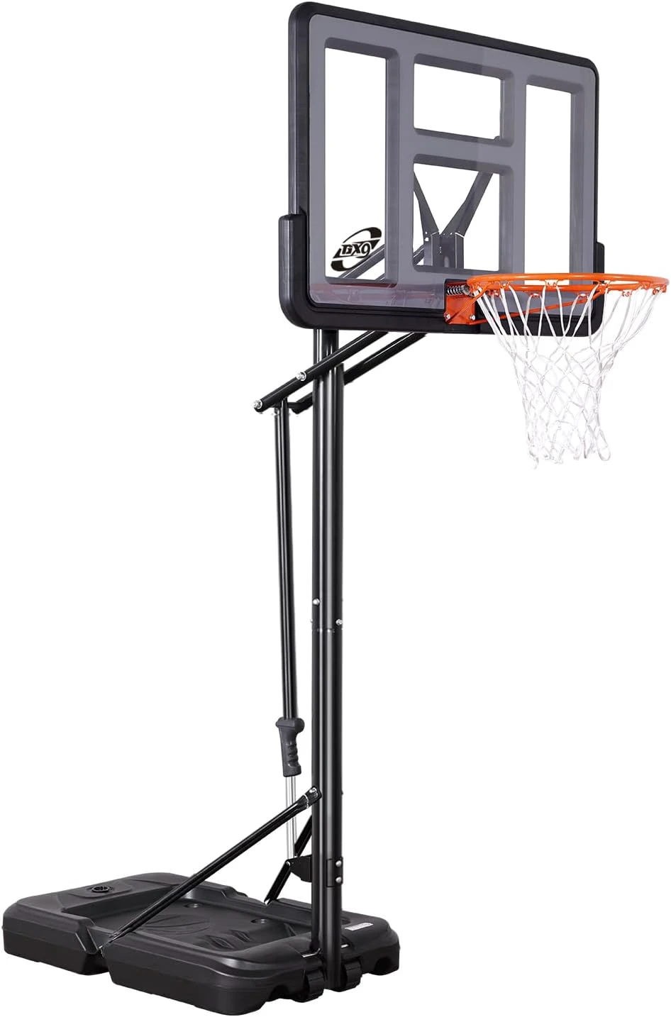 Portable Basketball Hoop, Height Adjustable Basketball Goal, Basketball Hoop Outdoor with Shatterproof PC Backboard, Basketball Hoop & Goal for Kids/Teens/Adults 44"Hoop With Lifting Handle