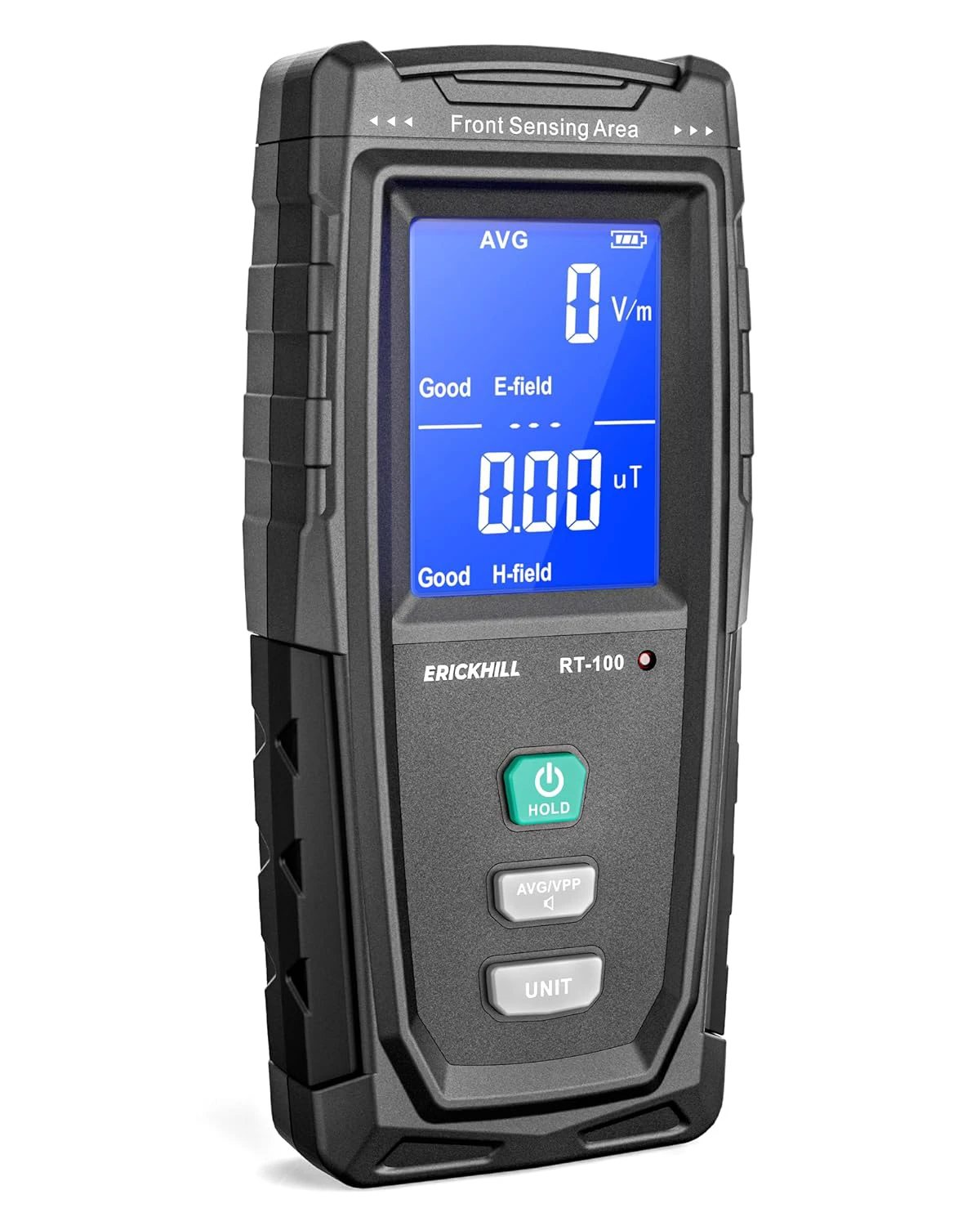 ERICKHILL EMF Detector, Rechargeable Digital Electromagnetic Field Radiation Detector Hand-held Digital LCD EMF Meter Great Tester for Home EMF Inspections,Ghost Hunting (RF Not Included) Gr