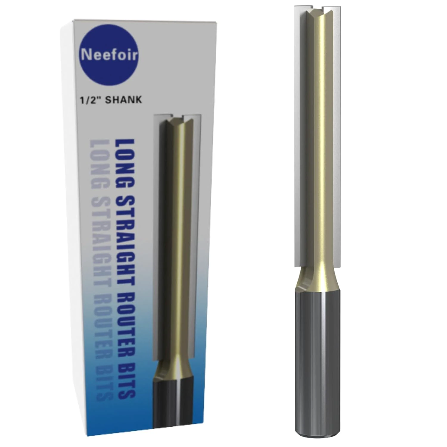 Flush Trim Router Bit 2-1/2" Long Straight Router bits, Extra Long Router bit 1/2" (Dia.) for Woodworking