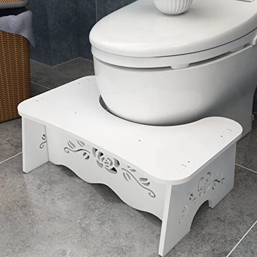 Squatting Toilet Stool for Adults, Poop Stool for Squatting Posture, Sturdy Toilet Step Stool, Steps Squat Stool Detachable Wood-Plastic Composites, Environmentally Friendly Materials, Easy 