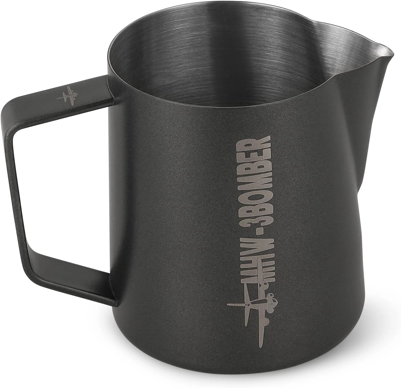 MHW-3BOMBER Espresso Steaming Pitcher Milk Frothing Pitcher Stainless Steel Milk Coffee Cappuccino Latte Art Barista Cup 22oz/650ml (Matte Black) P5034B 5.0 Matte Black 22 Ounces