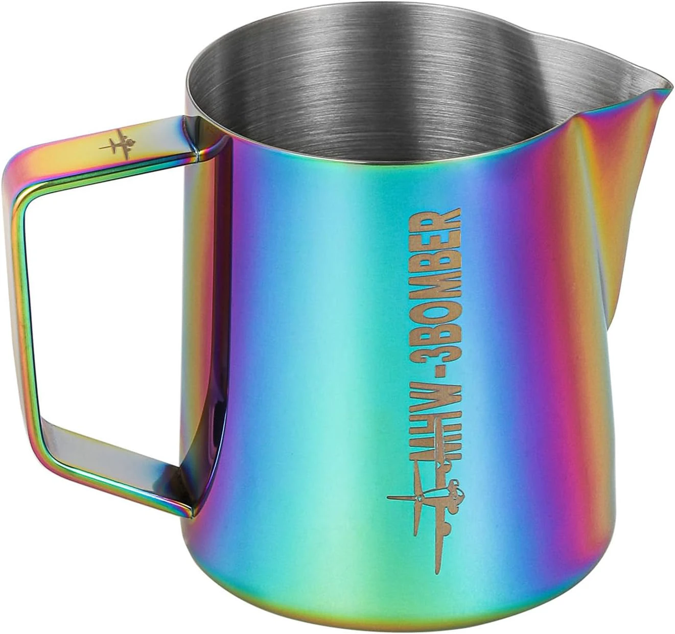 MHW-3BOMBER Milk Frothing Pitcher 20oz/600ml Latte Art Pitcher Stainless Steel Espresso Steaming Pitcher Colorful Barista Milk Jug P5912C 5.0 Colorful 20 Ounces