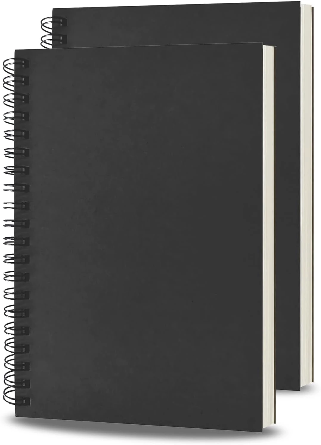 BoAn Spiral Notebook 2 Pcs 8.3 Inch x 11.2 Inch A4 Notebook 76 Pages/ 38 Sheets Soft Cover Spiral Notebook Journal Sketchbook Soft Kraft Cover Sheets for Students Office Business B. Line 8.5