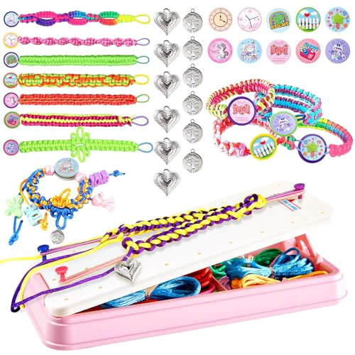 Friendship Bracelet Making Kit for Girls, Arts and Crafts for Kids Girls, Toys Gifts for 8 9 10 11 12 Year Old Girls, Birthday Present for Teen Girl, Bracelet DIY, Popular Kids Travel Activi