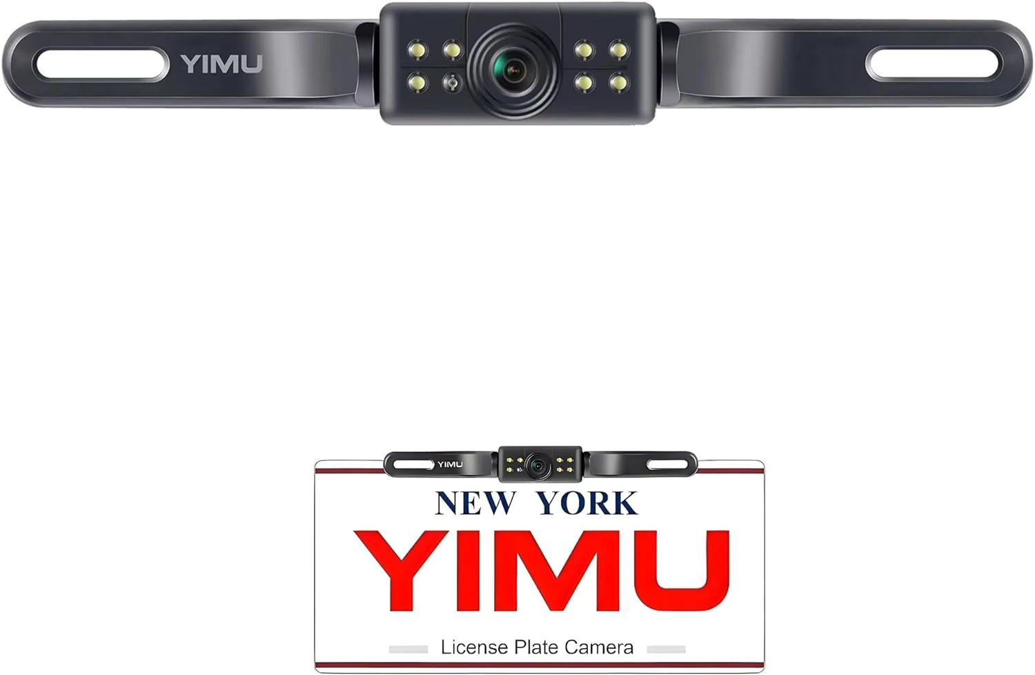 YIMU 1080P AHD Backup Camera for Car with License Plate Mount, 7-LED Illumination, IP69K Waterproof, Switchable Between HD and AHD, Suitable for Front and Rear View Camera Vehicles CA4031