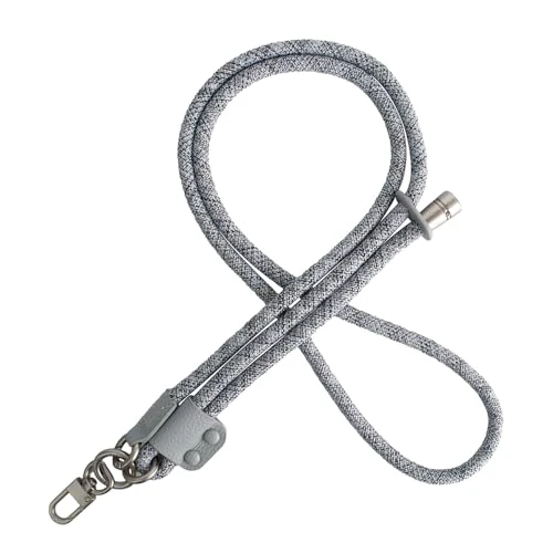 Universal Phone Lanyard Adjustable Strap Tether with Ultra Thin Patch Anchor Outdoor Climbing Hook Grey 8mm