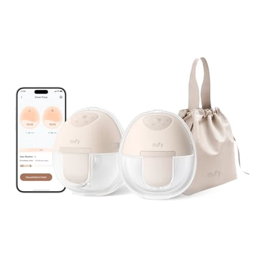 eufy Wearable Breast Pump E10, Hands-Free Electric Breast Pump with App Control, Personalized Smart Rhythm, Hospital Grade Suction for More Milk, Portable, Leak-Proof & Ultra-Quiet