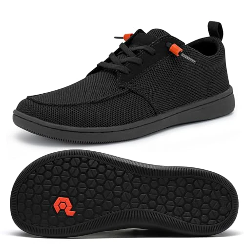 Men's Barefoot Wide Toe Box Shoes - Minimalist Barefoot Shoes with Zero Drop Sole Extra Wide Slip on Walking Shoes for Men 11 Wide Wt02 | Black