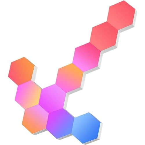 Cololight RGB Light for Gaming Room Hexagon Wall Lights Smart LED Light Llight 10pcs with Stone Base & Wall kit 10pcs-Love kit