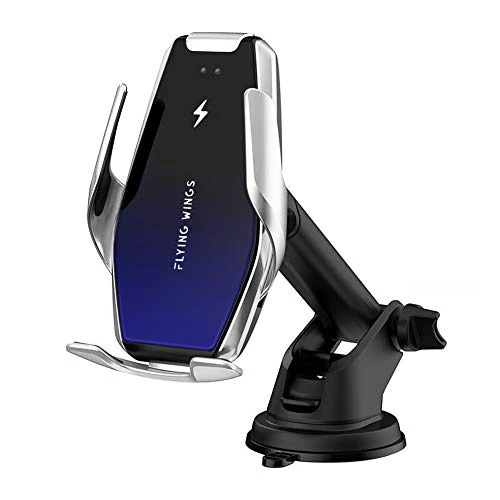 Auto-Clamping Wireless Car Charger Mount,Yianerm 2 in 1 Qi 15W/10W/7.5W Fast Wireless Inductive Air Vent/Dashboard Mount Phone Holder Compatible with iPhone 8/8P/X Samsung Galaxy S9+/S8+/S7 