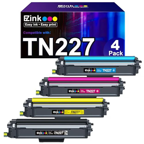 E-Z Ink TN227 Compatible Toner Cartridge Replacement for Brother TN227 TN227BK TN223 TN-227BK/C/M/Y High Yield to use with HL-L3270CDW HL-L3230CDW HL-L3210CW HL-L3290CDW MFC-L3710CDW (4 Pack