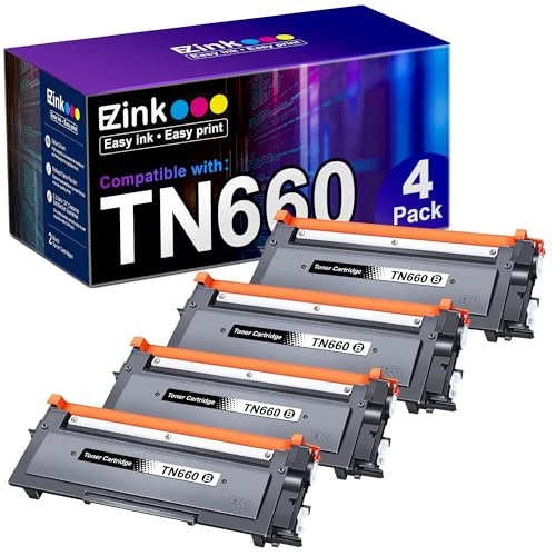 E-Z Ink Compatible Toner Cartridge Replacement for Brother TN660 TN630 High Yield to use with HL-L2300D HL-L2380DW HL-L2320D DCP-L2540DW HL-L2340DW HL-L2360DW MFC-L2720DW Printer (Black, 4 P