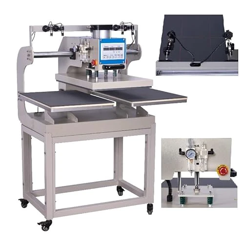 16"x24" Pneumatic Up-Sliding Double Station Heat Press Machine with Infrared Positioning, 110V Digital Display Control T-Shirt Heat Press Device Dual Platen for T-Shirt, Pillow Covers, Bags