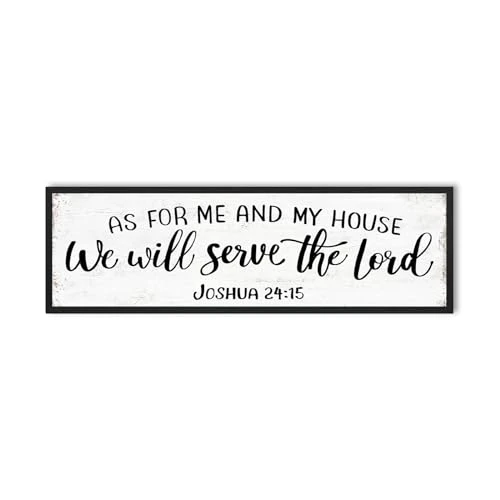 YPY As For Me And My House We Will Serve The Lord Joshua 24 15 Sign: Christian Jesus Wall Art, Bible Verses Scripture Wall Decor, Modern Farmhouse Decorations Signs for Home Living Room Bedr