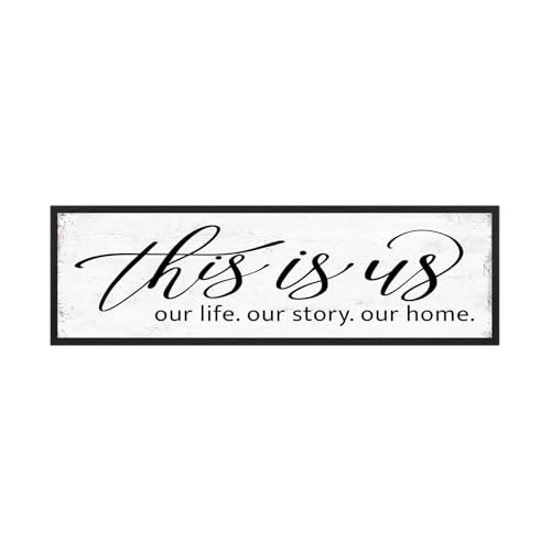 This Is Us Wall Decor Sign: Romantic Bedroom Wall Decor Above Bed For Couples, Family Love Quotes Home Decor, Wall Decorations For Living Room, Modern Farmhouse Kitchen Decor, French Country