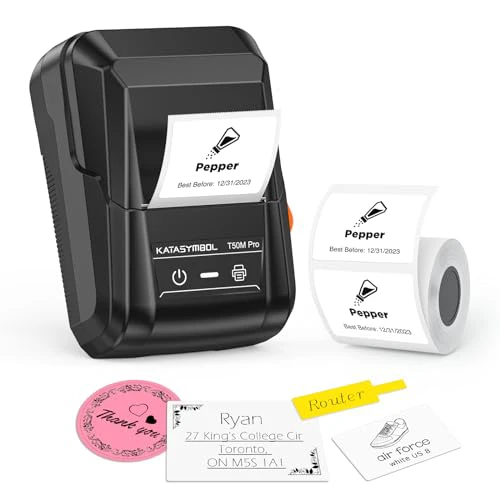 SUPVAN T50M Pro Bluetooth Label Maker Machine with Tape, Wide Waterproof Label, Versatile App with 40 Fonts and 450+ Icons, Inkless Labeler for Home, Kitchen, School, Office Organization, Bl