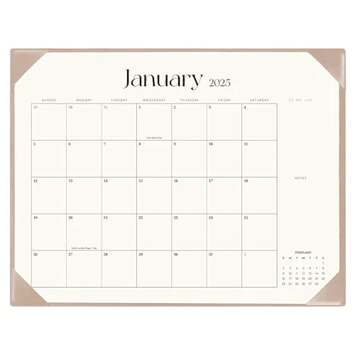 Large Desk Calendar 2025-2026 with Desk Mat, Desktop Calendar 18 Monthly Runs From Jan 2025 to Jun 2026, Desk Pad Calendar 22 x 17 Inch Perfect for Planning, Organizing, and Scheduling Your 