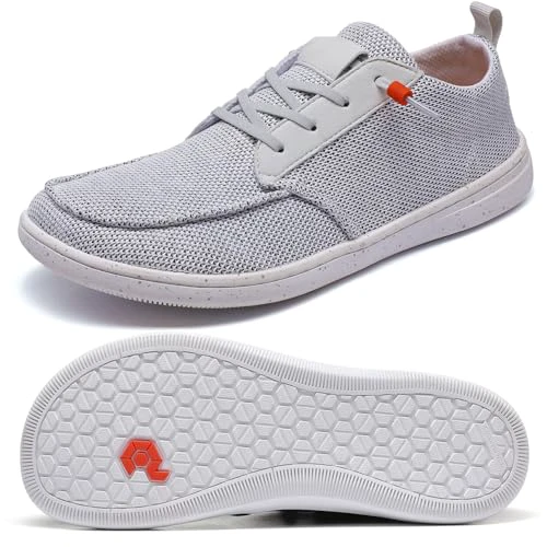 Men's Barefoot Wide Toe Box Shoes - Minimalist Barefoot Shoes with Zero Drop Sole Extra Wide Slip on Walking Shoes for Men 11 Wide Wt02 | Stone White