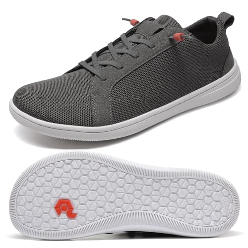 Men's Barefoot Wide Toe Box Shoes - Minimalist Barefoot Shoes with Zero Drop Sole Extra Wide Slip on Walking Shoes for Men 11 Wide Wt03 | Md Grey