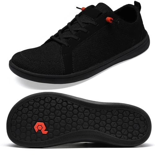 Men's Barefoot Wide Toe Box Shoes - Minimalist Barefoot Shoes with Zero Drop Sole Extra Wide Slip on Walking Shoes for Men 11 Wide Wt03 | Black