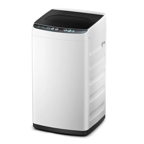 Midea MLTW09M1BWW Portable Washer with 6 Cycles, Drum Clean, Quick, Stainless Steel Tub, Transparent Lid, LED Display Washing Machine, 0.9 cu. ft, White 0.9 cu. ft.