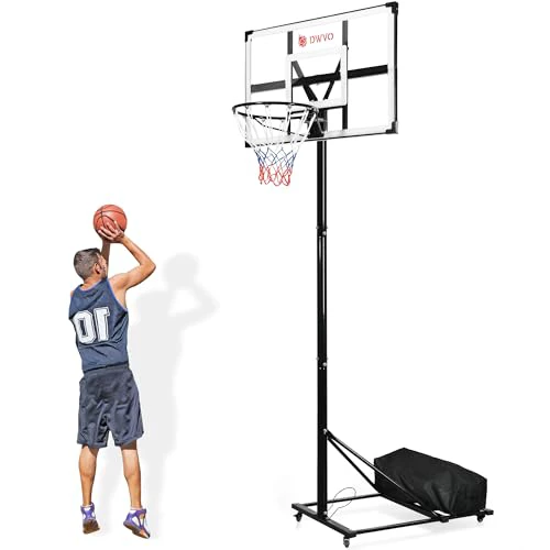 YITAHOME Basketball Hoop, Portable Basketball Hoop Outdoor, Easy Adjustable Pool Basketball Hoops & Goals for Indoor or Outdoor White & Black 4.5-10 FT