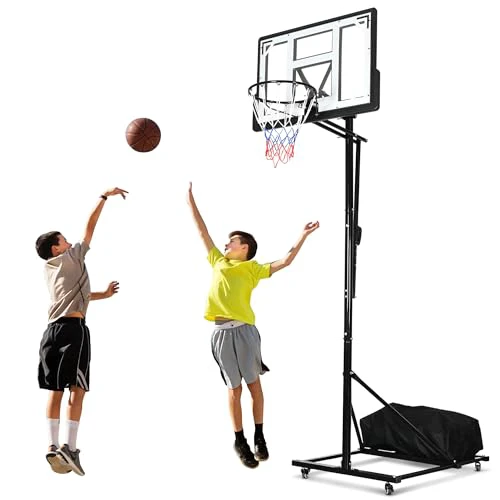 YITAHOME Basketball Hoop, Portable Basketball Hoop Outdoor, Easy Adjustable Pool Basketball Hoops & Goals for Indoor or Outdoor White & Black 4.4-10 FT