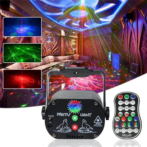 USB-Powered 60-Patterns 240 Conbination Effects Stage Light Party Light UV & RGB Backlight Remote Control for Indoor Events, Birthdays, Halloween, Karaoke, Club, and KTV (R60)