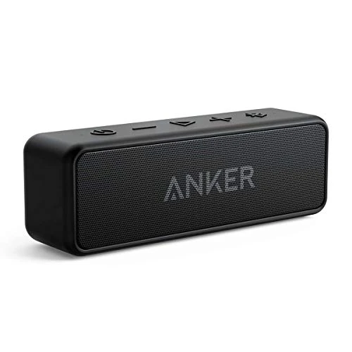 Anker Soundcore 2 Portable Bluetooth Speaker with IPX7 Waterproof, 24-Hour Playtime, Wireless Stereo Pairing, 12W Stereo Sound, Bluetooth 5, Bassup, Speaker for Home, Shower, Outdoors, Trave