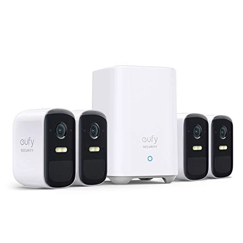 eufy security, eufyCam 2C Pro 4-Cam Kit, Wireless Home Security System with 2K Resolution, 180-Day Battery Life, HomeKit Compatibility, IP67, Night Vision, and No Monthly Fee. 4 cam pack