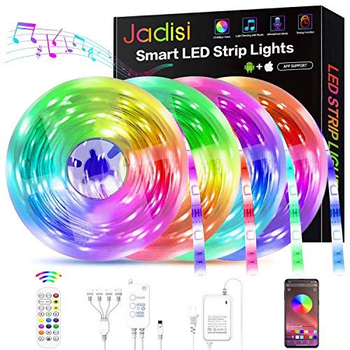 Led Lights for Bedroom 65.6ft, Music Sync RGB Lights Strip Color Changing with App Remote Control Smart Led Strip Lights for Room, Ceiling, Kitchen, Party 4800W