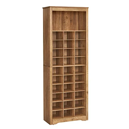 VASAGLE Shoe Storage Cabinet, 10 Tier Shoe Rack Organizer, Holds Up to 30 Pairs of Shoes, for Entryway Bedroom, 12.6 x 24.8 x 73.6 Inches, Rustic Walnut ULBS273T41