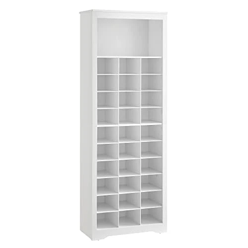 VASAGLE Shoe Storage Cabinet, 10 Tier Shoe Rack Organizer, Holds Up to 30 Pairs of Shoes, for Entryway Bedroom, 12.6 x 24.8 x 73.6 Inches, White ULBS273T14